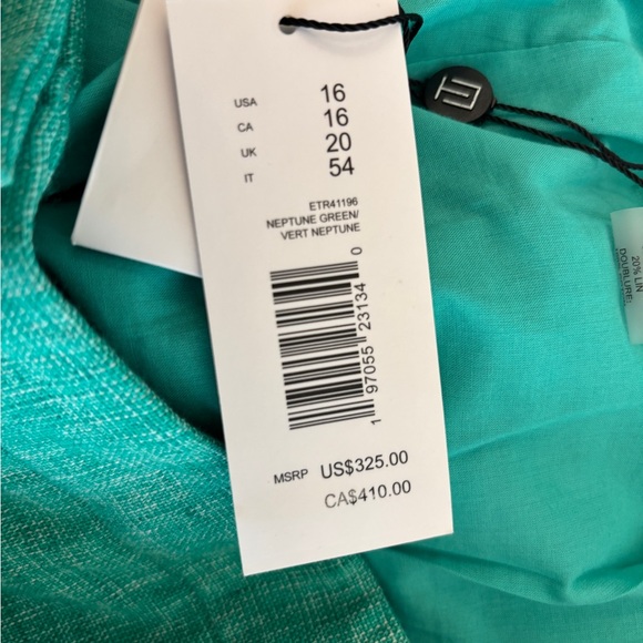 Elie Tahari Green Lined Women’s Pants Women’s Size 16 New Style #ETR41196 Work - Picture 6 of 11